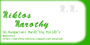 miklos marothy business card